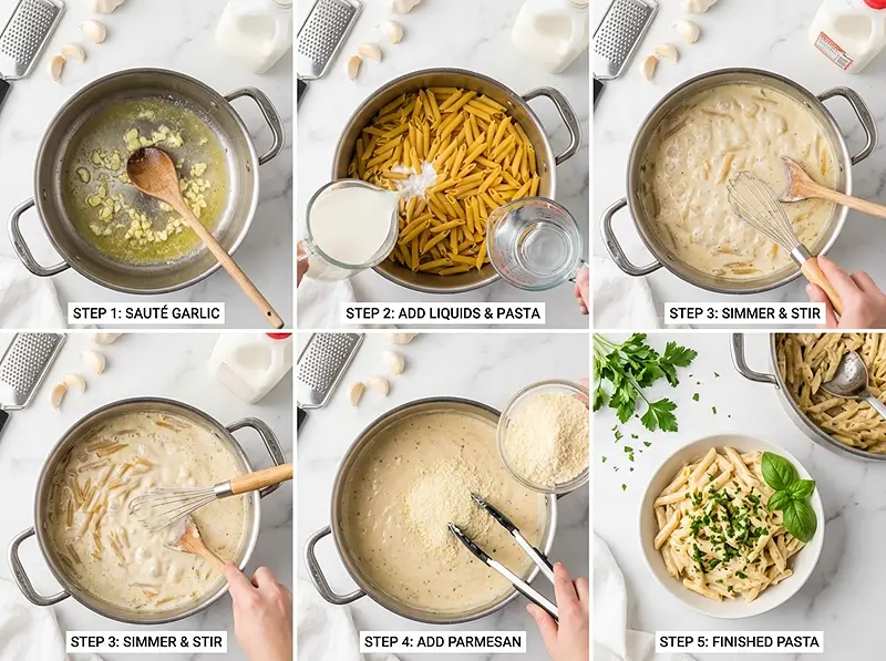 Easy Creamy Garlic Pasta