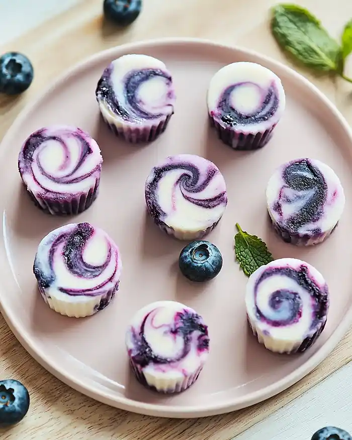 Blueberry Swirl Yogurt Bites 3 Healthy Creative Recipes
