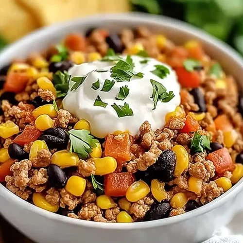 Healthy Ground Turkey Taco Skillet