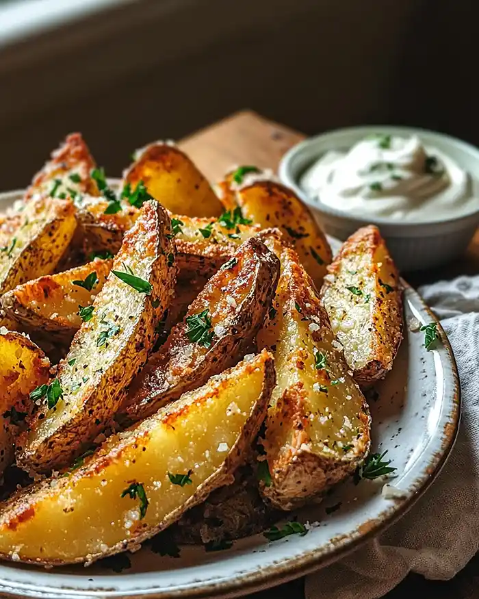 GARLIC PARMESAN POTATO WEDGES 4 Healthy Wedges Recipe