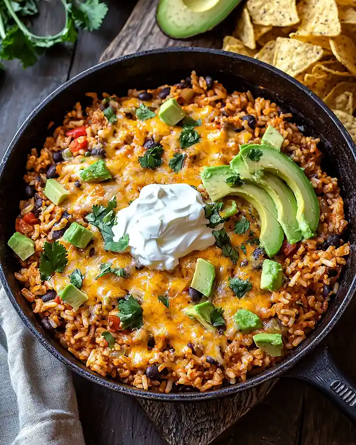 Cheesy Taco Rice Skillet 4 Lunch With Ground Beef