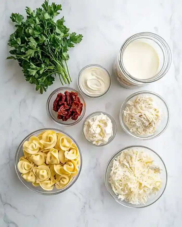 Marry Me Chicken Tortellini Bake Ingredients