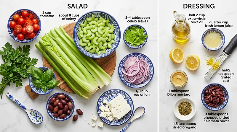 Mediterranean Celery Salad Ingredients