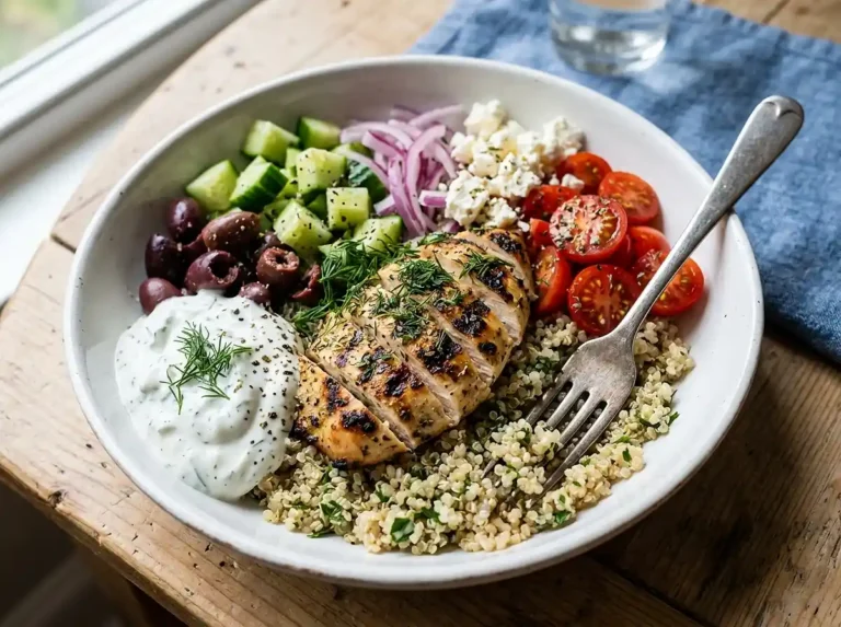Mediterranean-Inspired Lemon-Dill Chicken Bowls
