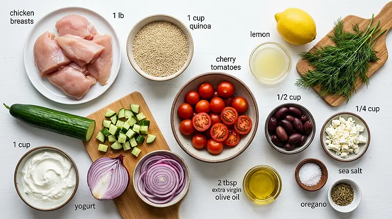 Mediterranean-Inspired Lemon-Dill Chicken Bowls 2 Mediterranean-Inspired Lemon-Dill Chicken Bowls Ingredients