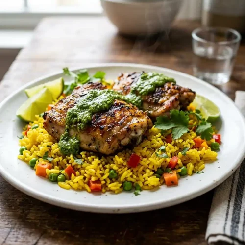 Peruvian Chicken and Rice with Green Sauce 6 Peruvian Chicken and Rice with Green Sauce