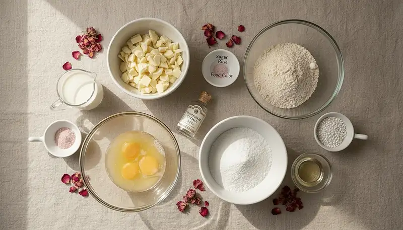 Rosewater Macarons 2 Rosewater Macarons Ingredients