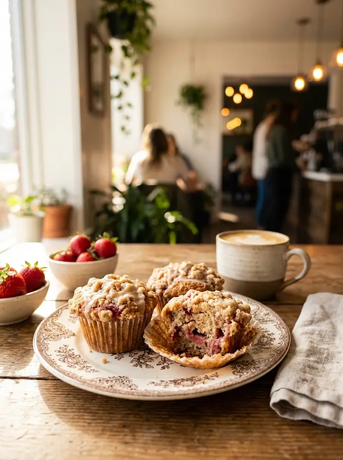 Strawberry Coffee Cake Muffins