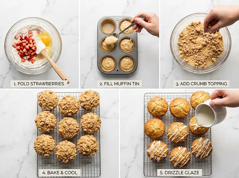 Strawberry Crumb Cupcakes