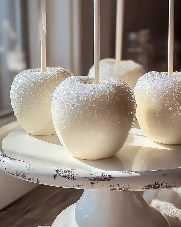 White Sparkle Candy Apples Recipe 4 Sweets And Treats Table