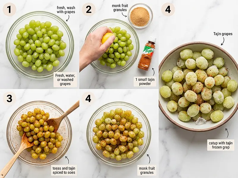 Frozen Tajin Grapes 3 Tangy Snacks