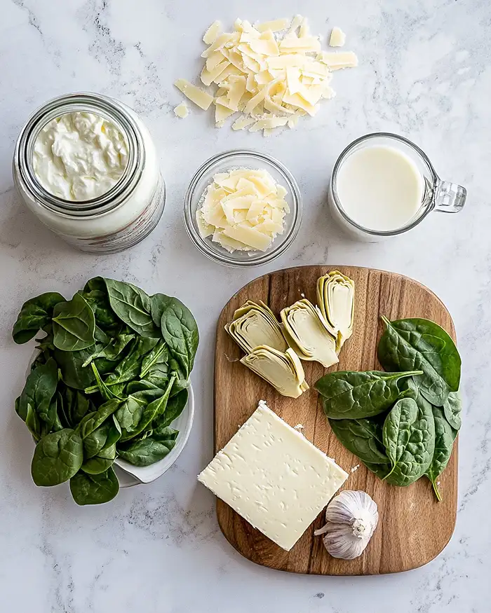 Copycat Applebee’s Artichoke and Spinach Dip 2 applebee's artichoke and spinach dip recipe ingredients