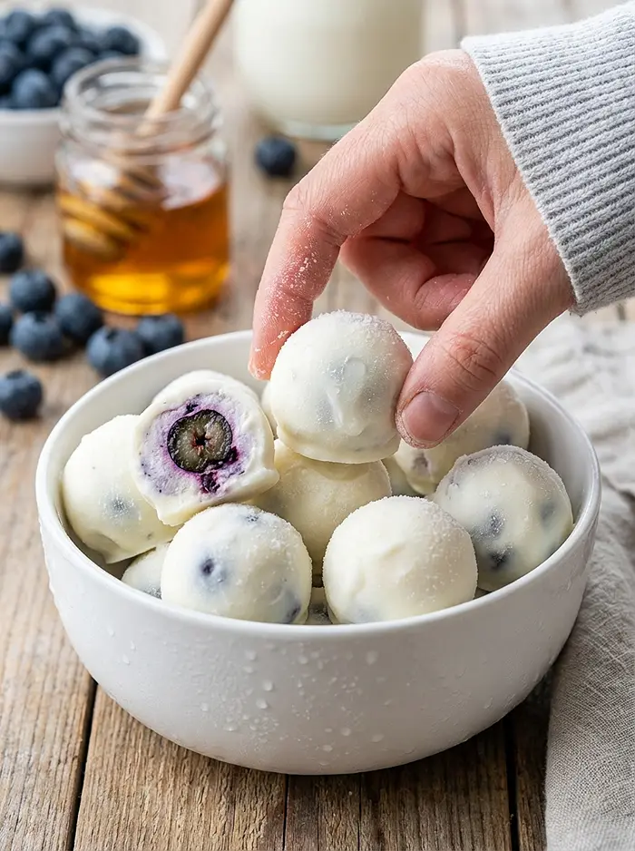 Frozen Greek Yogurt Blueberry Bites 4 greek yogurt blueberry bites recipe