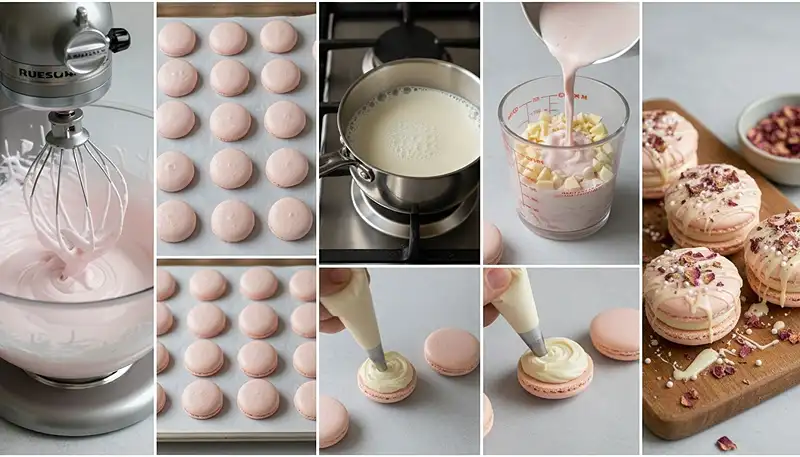 Rosewater Macarons 3 rose macarons with rosewater