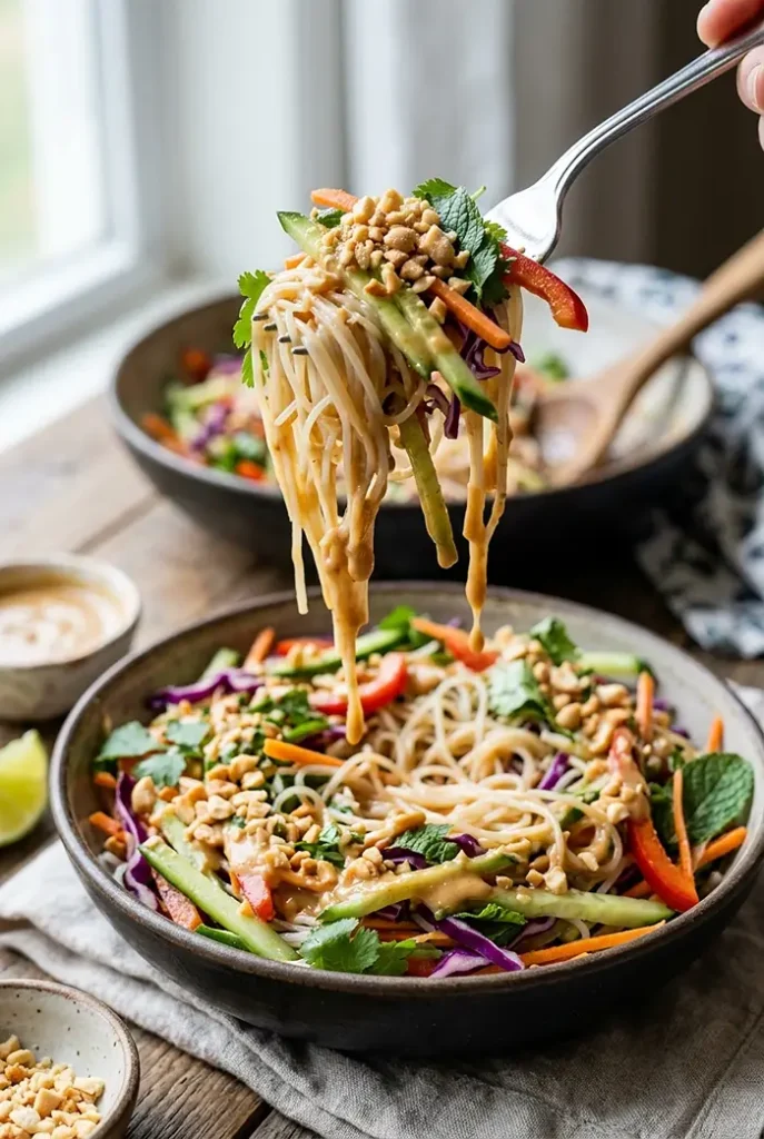 Spring Roll Salad with Peanut Dressing 4 Asian Salad Recipe