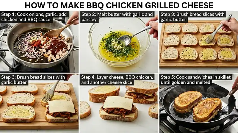 BBQ Chicken Grilled Cheese Instructions