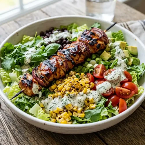 BBQ Chicken Skewer Salad