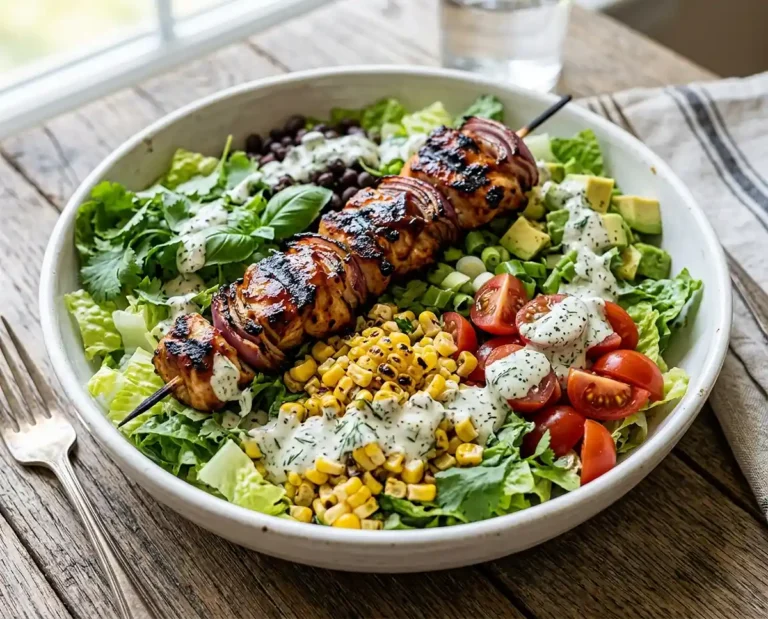 BBQ Chicken Skewer Salad