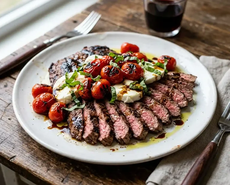 Balsamic Grilled Flank Steak Caprese