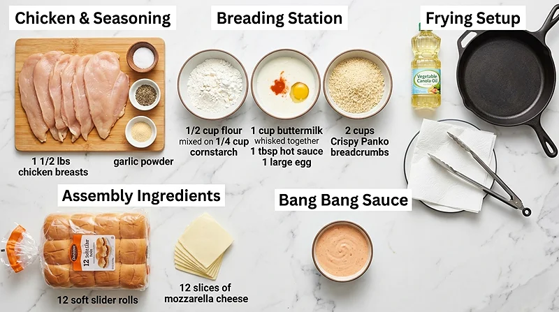 Bang Bang Chicken Sliders Ingredients