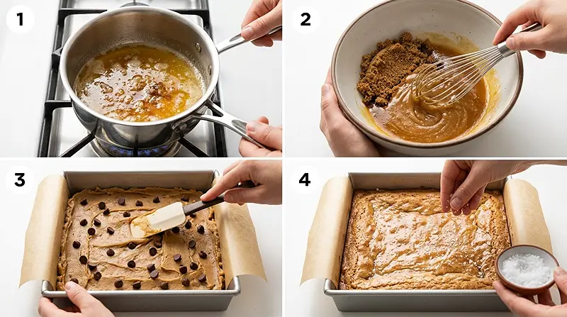 Brown Butter Chocolate Chip Cookie Bars Instructions