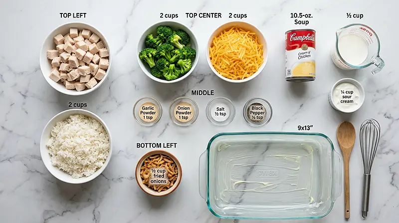 Chicken Broccoli Rice Cheese Casserole 2 Chicken Broccoli Rice Cheese Casserole Ingredients
