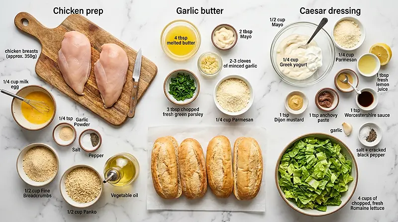 Chicken Caesar Sandwiches 2 Chicken Caesar Sandwiches Ingredients