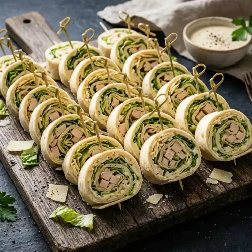 Chicken Caesar Wrap Bites (Pinwheels) 6 Chicken Caesar Wrap Bites (pinwheels)