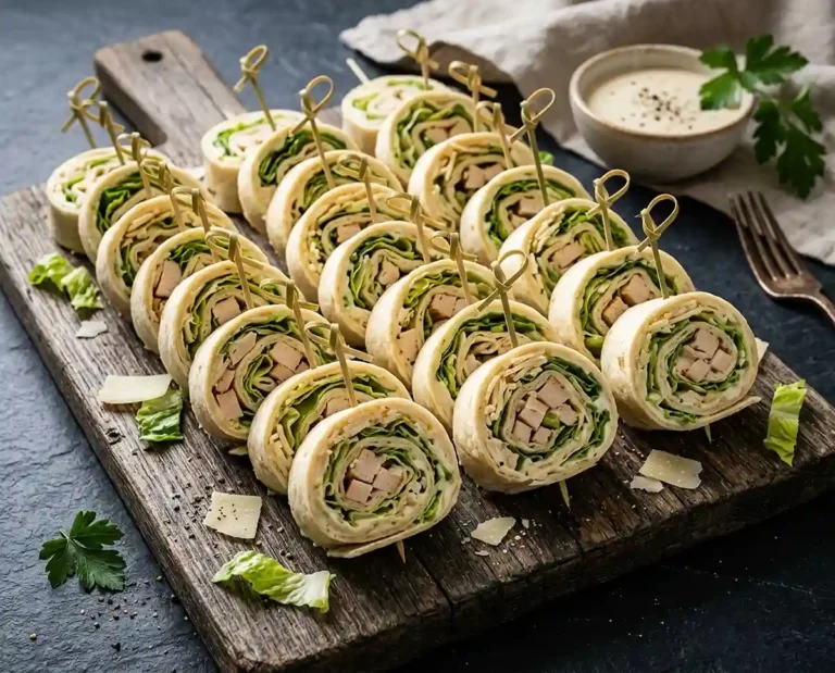Chicken Caesar Wrap Bites (pinwheels)