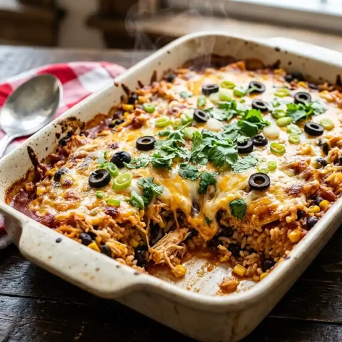 Chicken Enchilada Rice Casserole