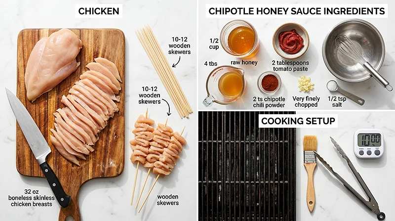 Chipotle Honey Chicken Skewers 2 Chipotle Honey Chicken Skewers Ingredients