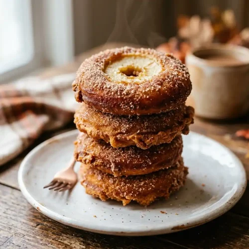 Cinnamon Sugar Apple Ring Donuts