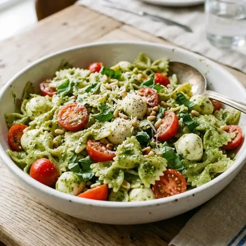 Creamy Pesto Caprese Pasta Salad 6 Creamy Pesto Caprese Pasta Salad