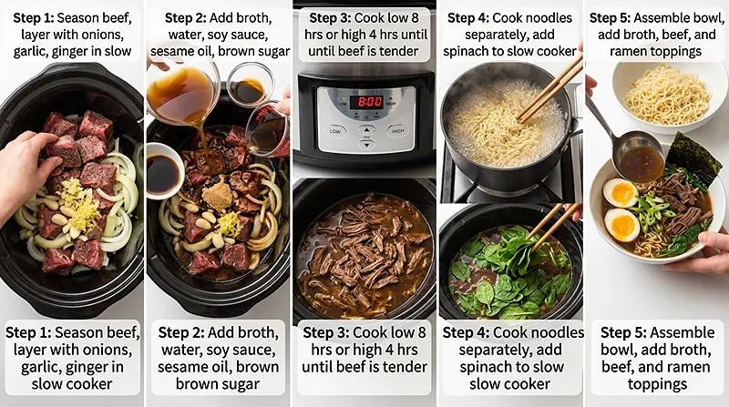 Slow Cooker Beef Ramen Noodles 3 Crockpot Recipes Slow Cooker