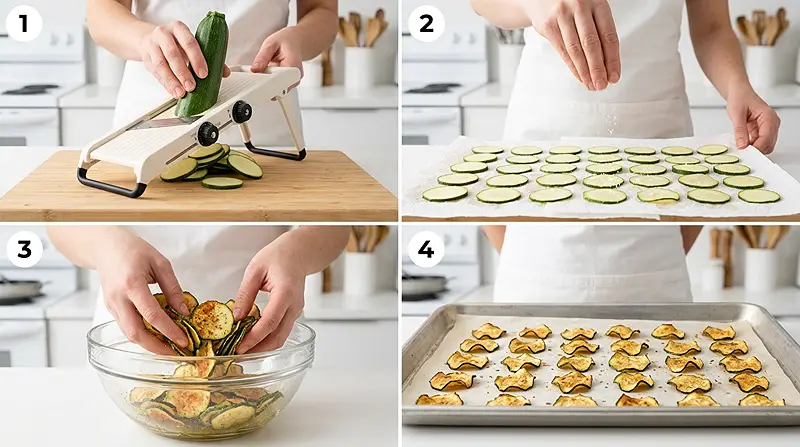 Crunchy Zucchini Chips 3 Crunchy Zucchini Chips instructions