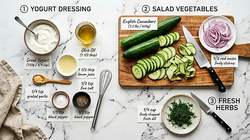 Cucumber Dill Salad 2 Cucumber Dill Salad Ingredients