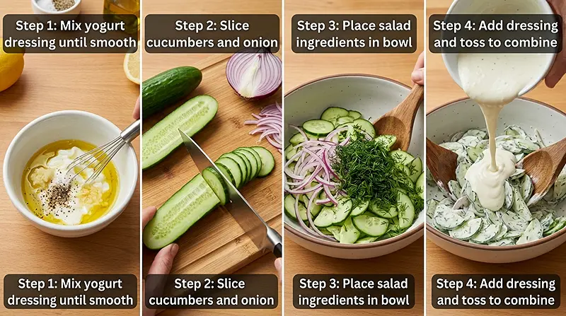 Cucumber Dill Salad 3 Cucumber Dill Salad Instructions