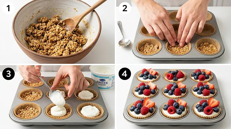 Frozen Yogurt Granola Cups Instructions