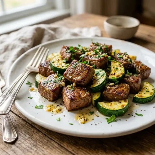 Garlic Butter Steak & Zucchini