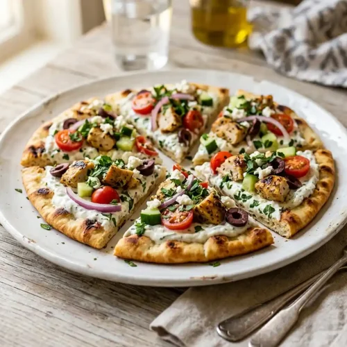 Greek Chicken Flatbread 6 Greek Chicken Flatbread