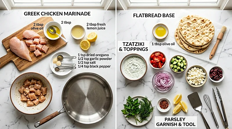 Greek Chicken Flatbread 2 Greek Chicken Flatbread Ingredients