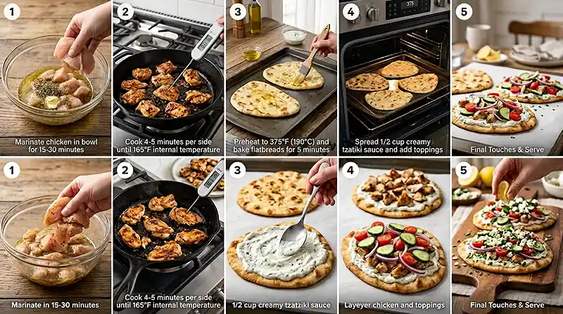 Greek Chicken Flatbread 3 Greek Chicken Flatbread Pizza