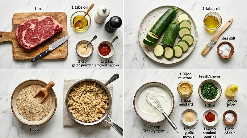 Grilled Steak Bowl with Creamy Sauce 2 Grilled Steak Bowl with Creamy Sauce Ingredients