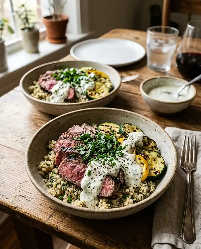Grilled Steak Bowl with Creamy Sauce 5 Grilled Steak Bowl with Creamy Sauce Recipe