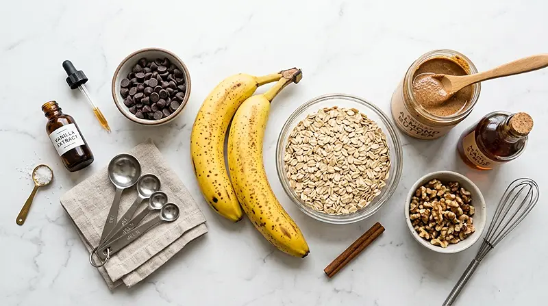 Healthy Banana Oatmeal Cookies 2 Healthy Banana Oatmeal Cookies Ingredients