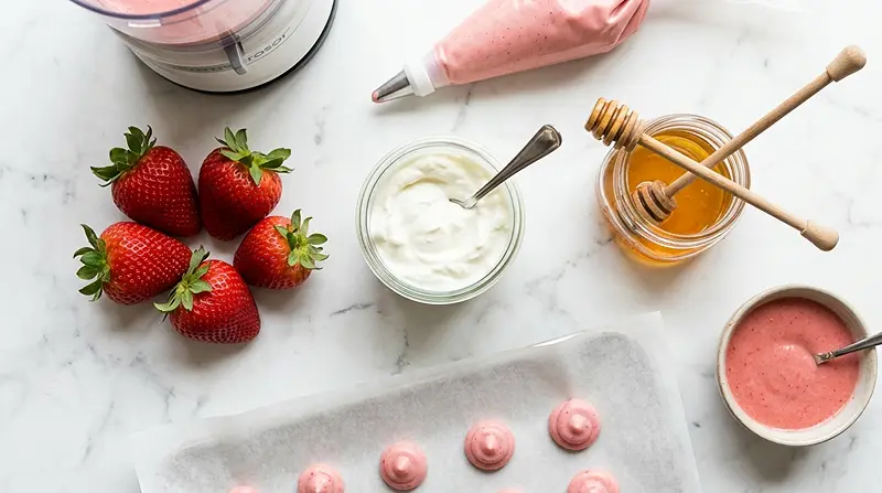 Healthy Strawberry yoghurt Bites Recipe 2 Healthy Strawberry yoghurt Bite Recipe Ingredients