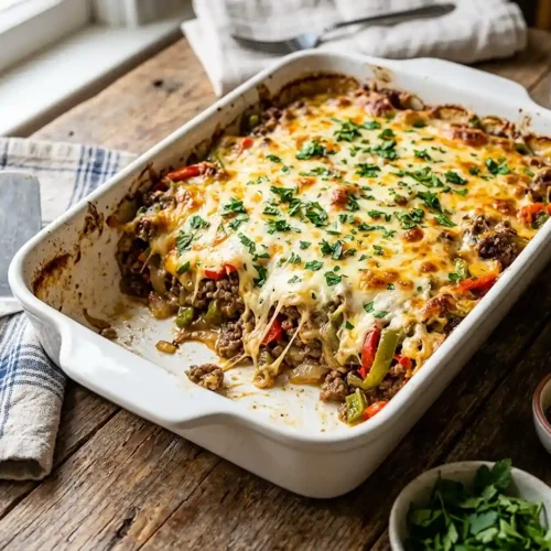 High Protein Low Carb Philly Cheesesteak Casserole 6 High Protein Low Carb Philly Cheesesteak Casserole