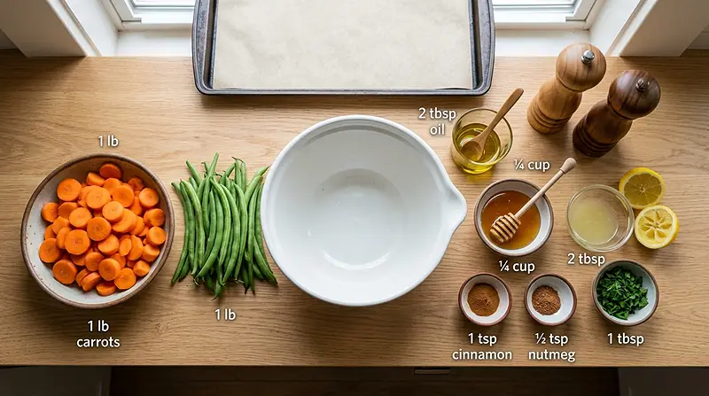 Honey Glazed Carrots & Green Beans 2 Honey Glazed Carrots & Green Beans Ingredients