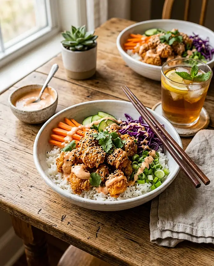Bang Bang Chicken Bowl 5 Honey Siracha Chicken Protein Bowl