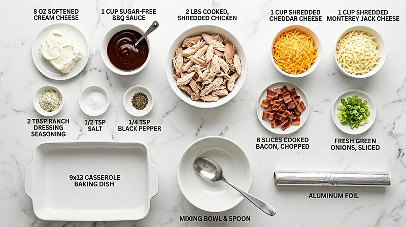 Keto BBQ Chicken Casserole Ingredients